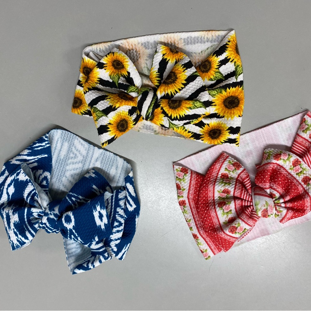 3 - Floral and Patterned baby/toddler Big Bows
